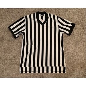 Dalco Athletic Referee Shirt Men's Large Black White Stripe Soccer Jersey NWT